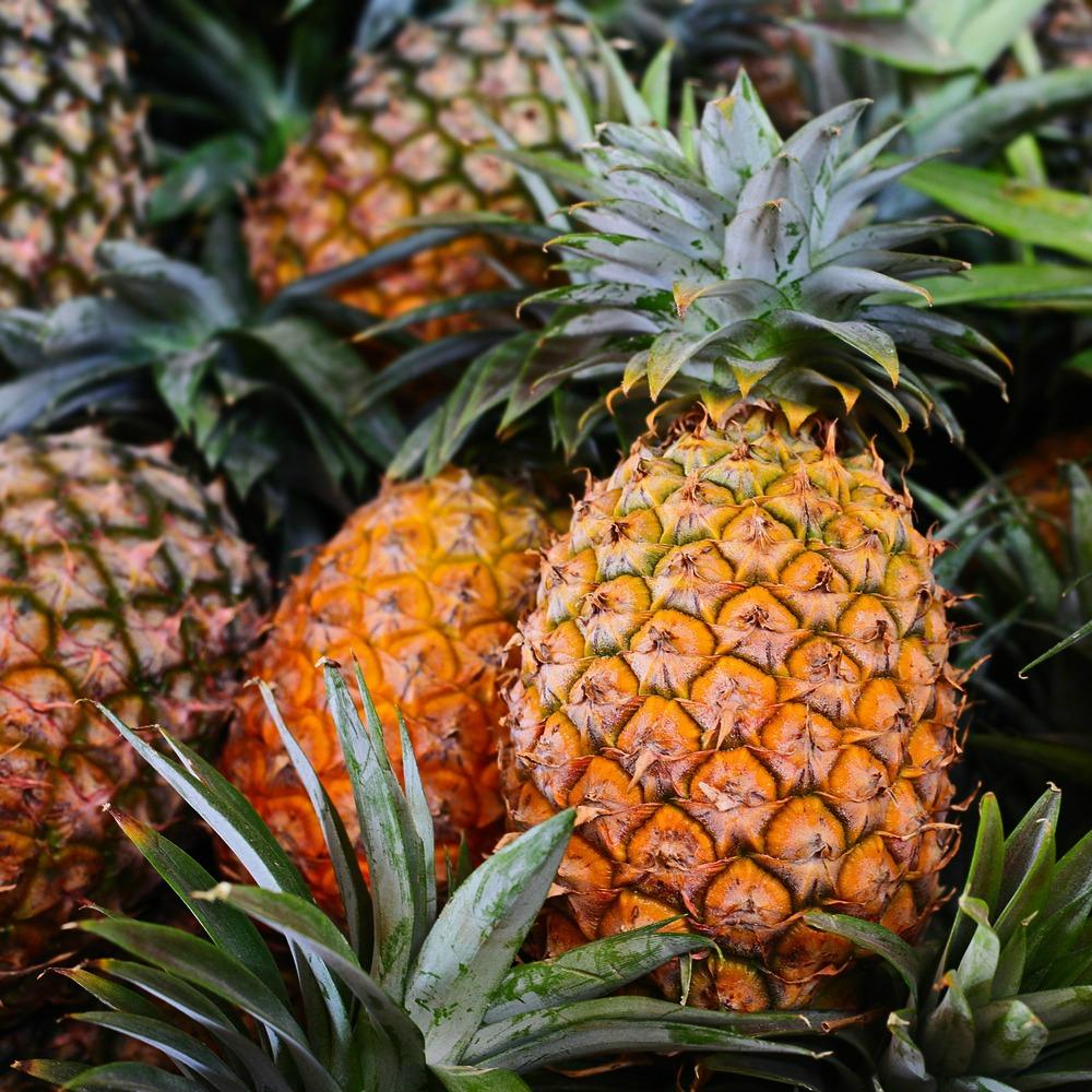 A ripe golden pineapple