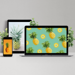 pineapple wallpapers on different devices mockup