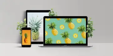 pineapple wallpapers on different devices mockup