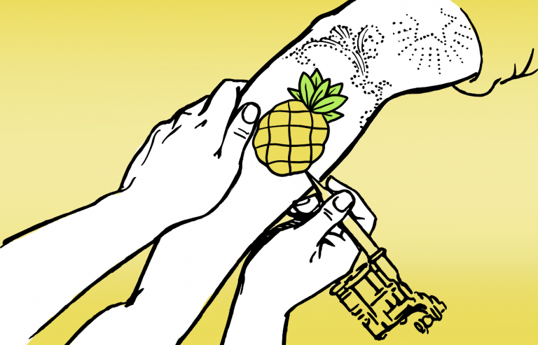 pineapple tattoo illustration