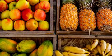 pineapple alongside other fruits