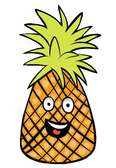 happy pineapple cartoon face clipart