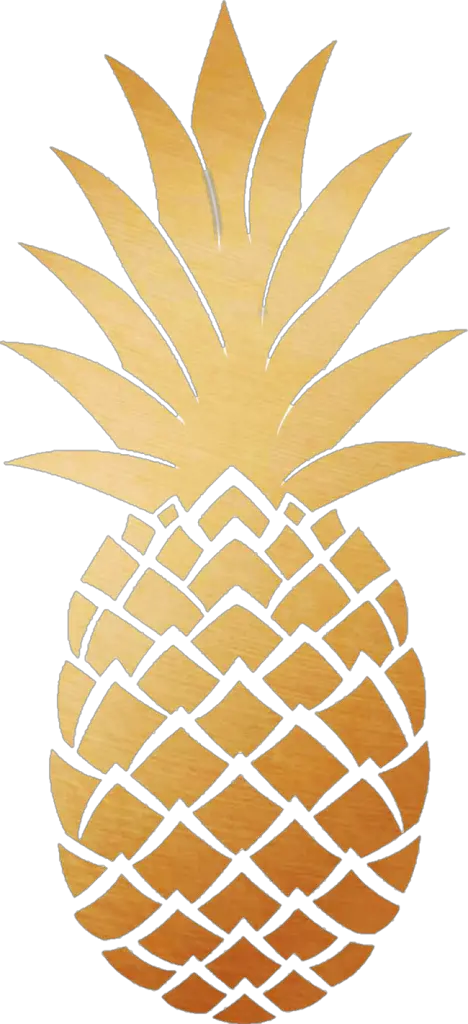 a golden pineapple cutout clipart