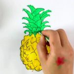 coloring in a pineapple