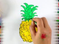 coloring in a pineapple