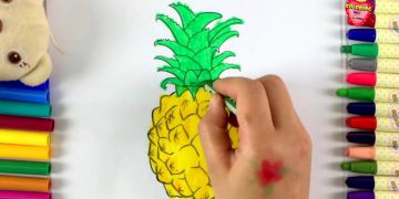 coloring in a pineapple