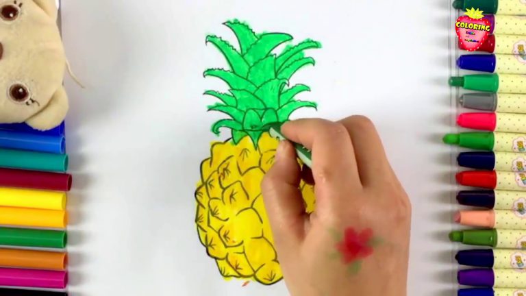 coloring in a pineapple